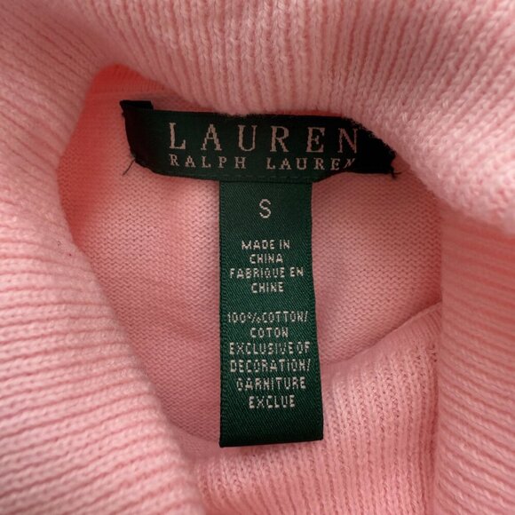 NWOT Lauren Ralph Lauren Knit Turtleneck Sweater Pullover Women's Small Pink - Picture 11 of 12